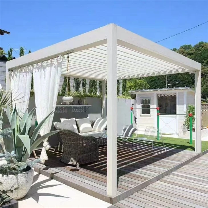 Elektrikli Güneş Panjuru Metal Çerçeveli Pergola